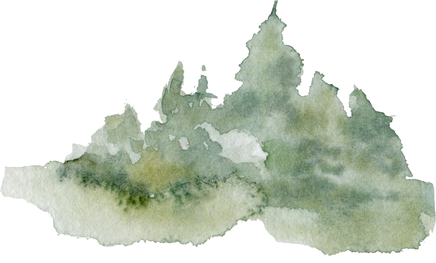 Abstract Watercolour Blot Looks Like Forest Trees